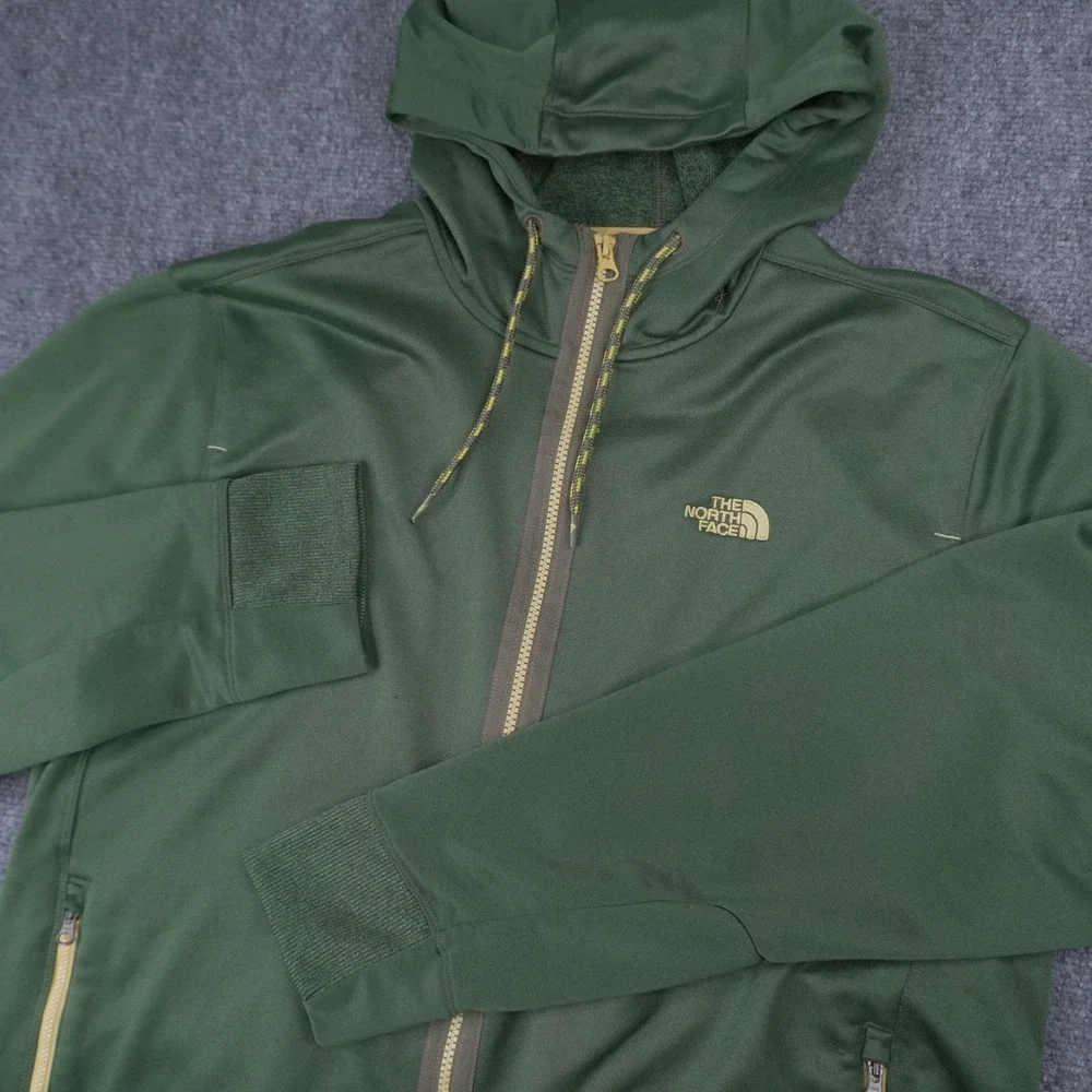 The North Face Full Zip Hoodie Mens XL Green Performance Fleece Jacket NF0A3Y97